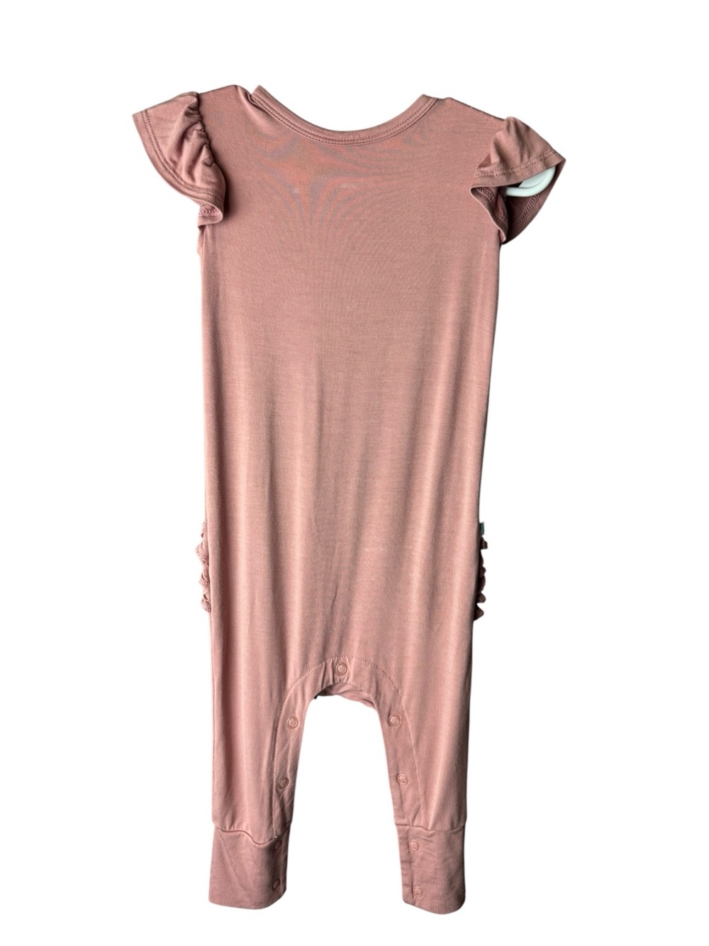 Posh Peanut Ruffle Sleeve Short Romper Pink